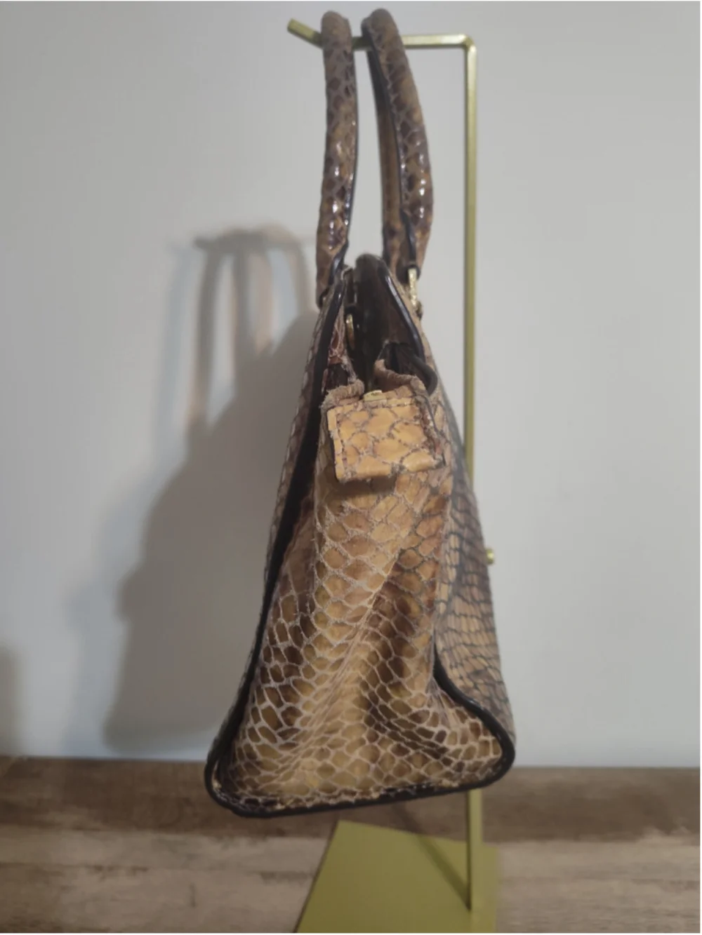 Women's Michael Kors Snakeskin Print Satchel Bag, One Size, Brown/Tan